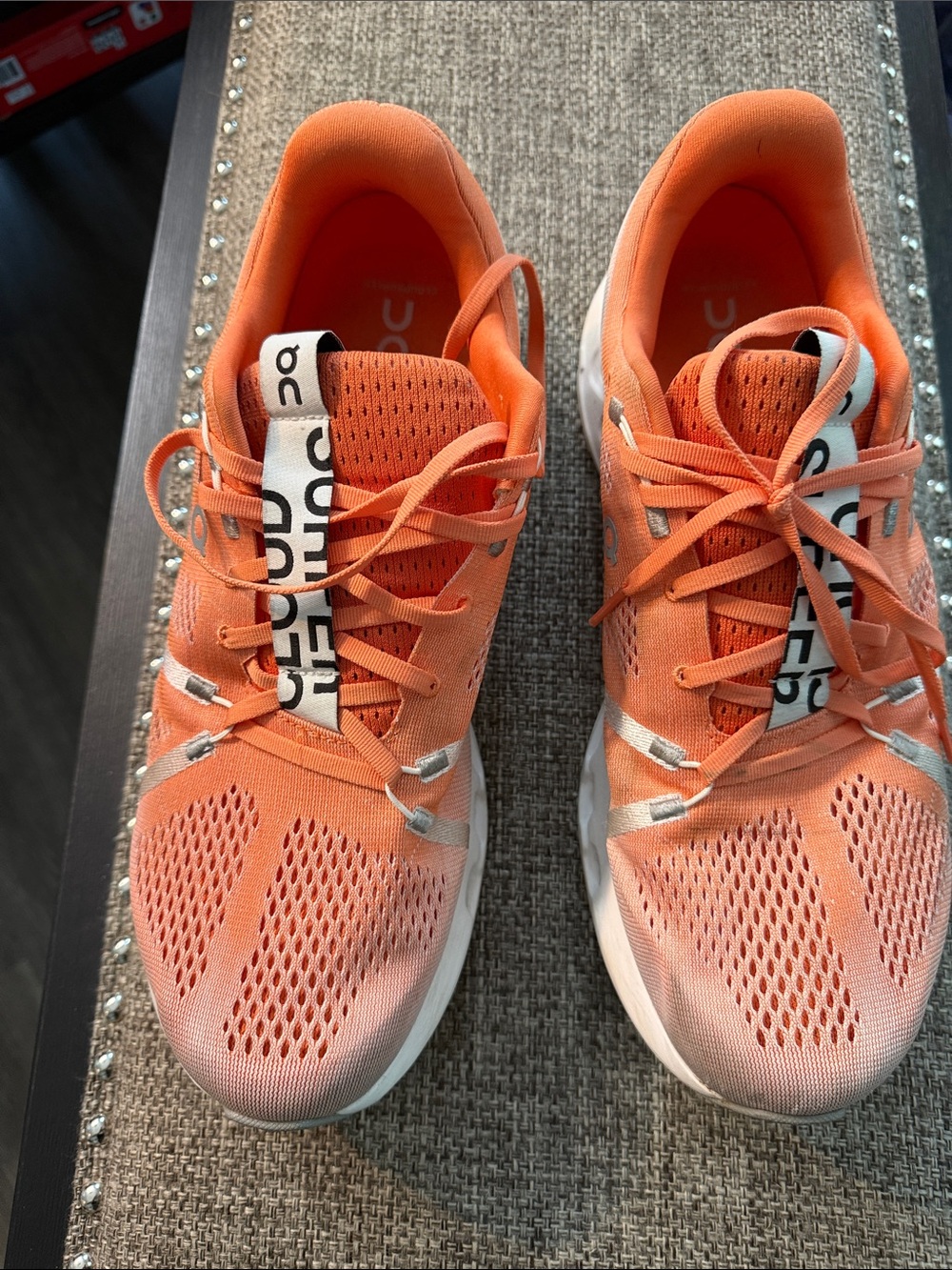 Men’s On Running Cloud  Orange Mesh Running Sneakers size 13
